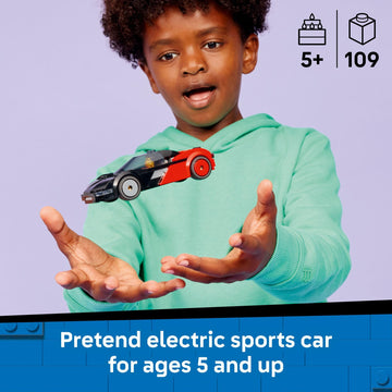 LEGO City EV Supercar Building Toy for Kids - Pretend Play Set for Boys & Girls, Ages 5+ - Sports Car Toy W/Driver Minifigure - Gift Idea for