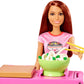 Barbie Noodle Bar Playset with Brunette Doll, Workstation and Accessories