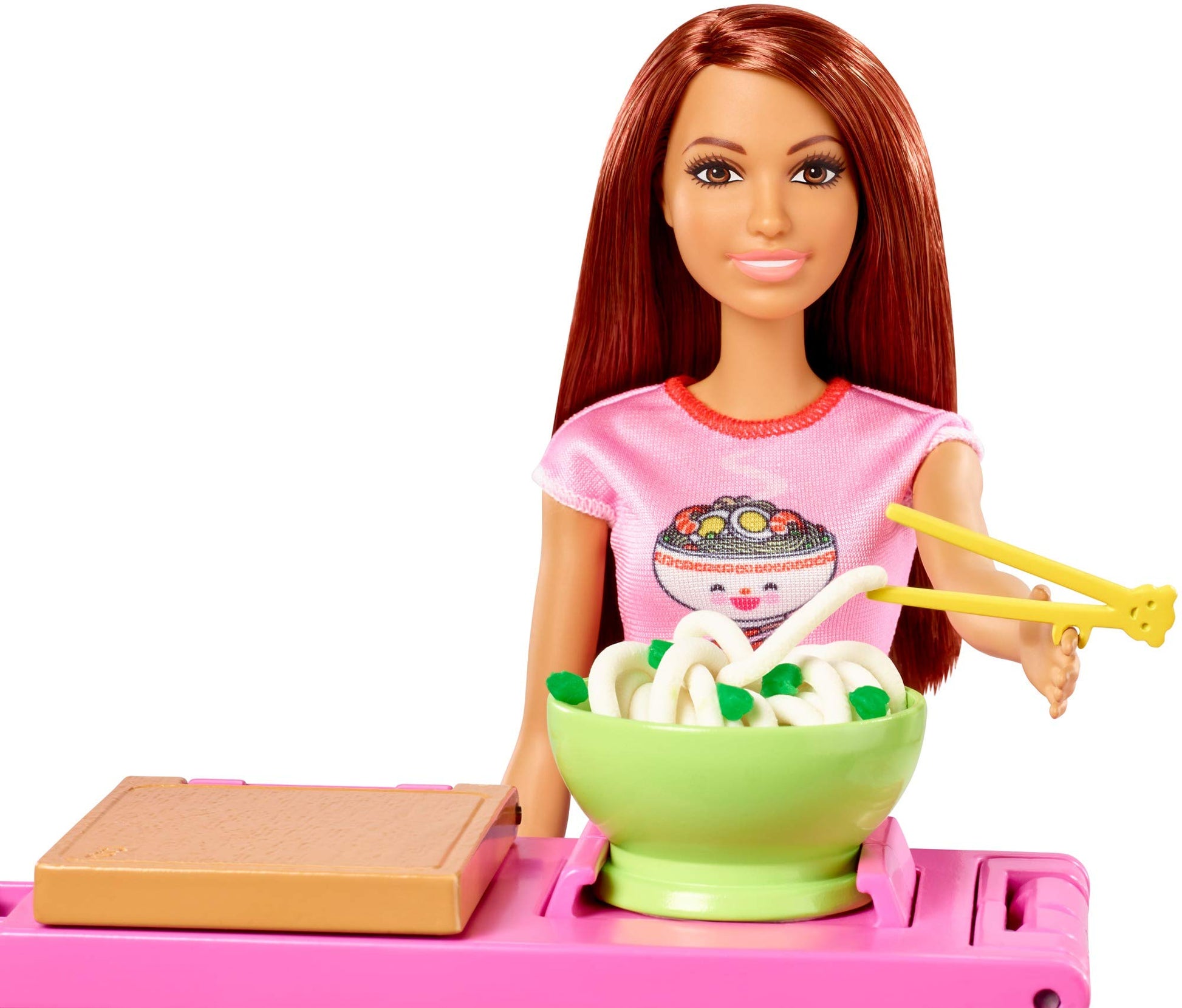 Barbie Noodle Bar Playset with Brunette Doll, Workstation and Accessories