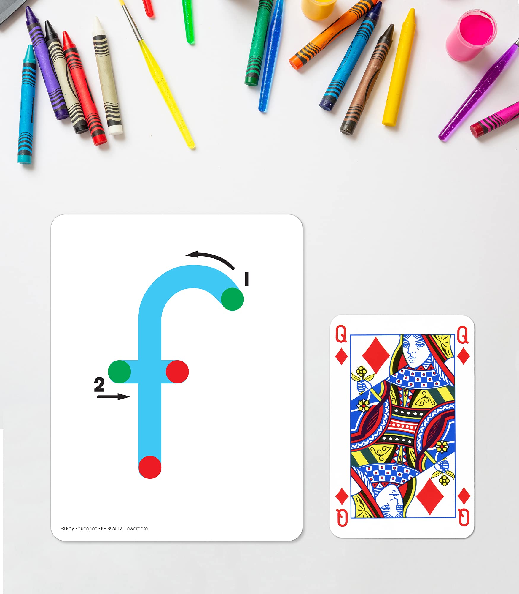Key Education 26-Piece Textured Touch and Trace Cards Lowercase Letters, Color-Coded Letter Tracing Flash Cards, Multisensory Alphabet Cards