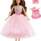 MGA Entertainment Dream Ella Let's Celebrate Doll DreamElla, Pink & Gold Glitter Butterfly Confetti Unboxing 11.5" Brunette Party Fashion Doll + 5