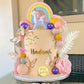 47 PCS Unicorn Cake Topper Unicorn Rainbow Cake Decorations with Rainbow Butterflies Unicorn Balls Happy Birthday Cake Decorations (Style 2)