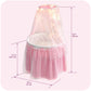 Badger Basket Enchanting Sweet Dreams Round Doll Bassinet with Canopy and LED Lights for 18-Inch Dolls - A Magical Sleeping Space