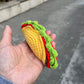 PLWalker Emotional Support Taco Nuggets Plush, Crochet Emotional Support Dumplings, Knitted Doll Fries Inspirational Gift Ornament (Taco with Legs)
