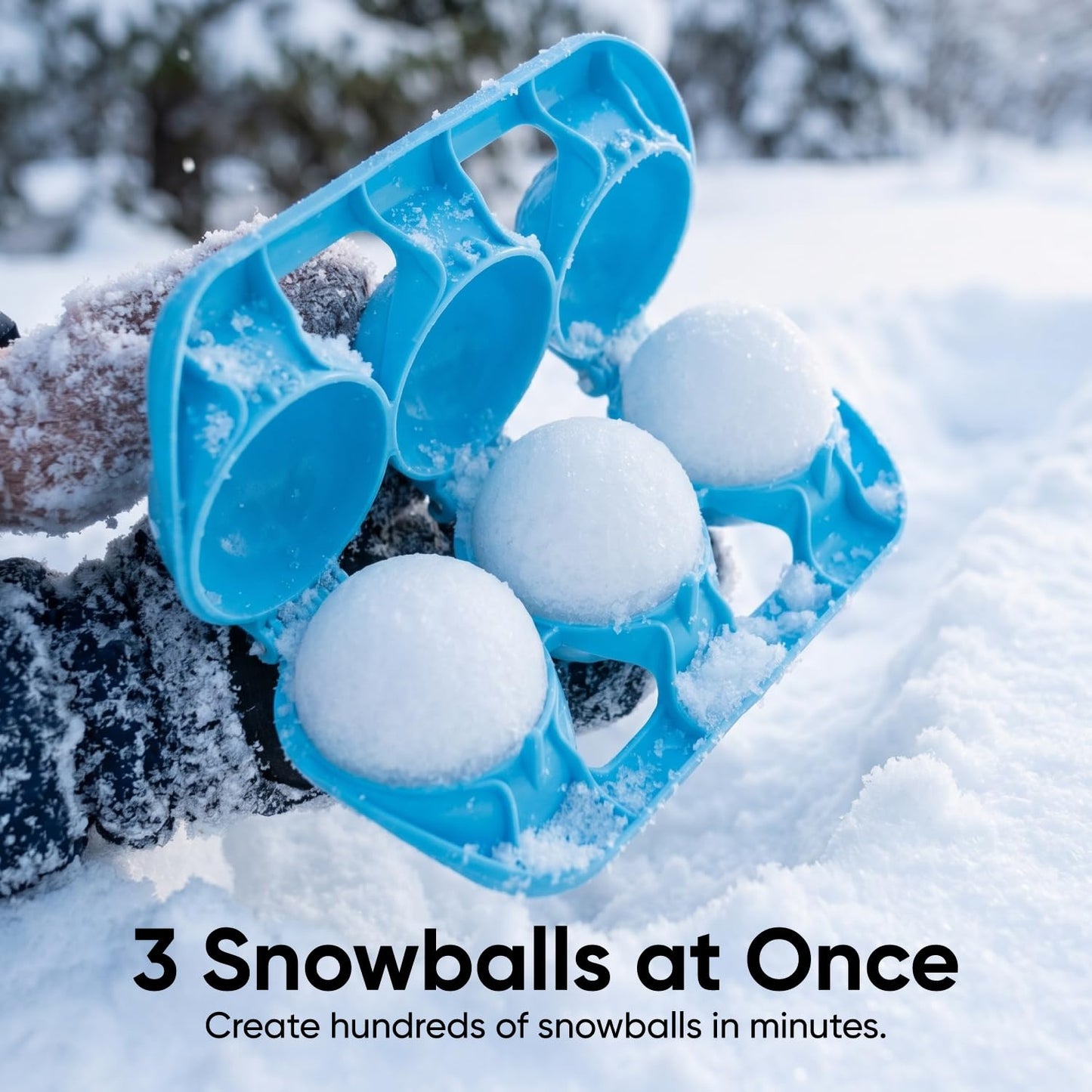 Superio Snowball Maker Triple Balls Mold, Sand & Beach Toy for Kids, Light Blue Snowball Maker for Snow, Sandcastle and Outdoor Winter Fun