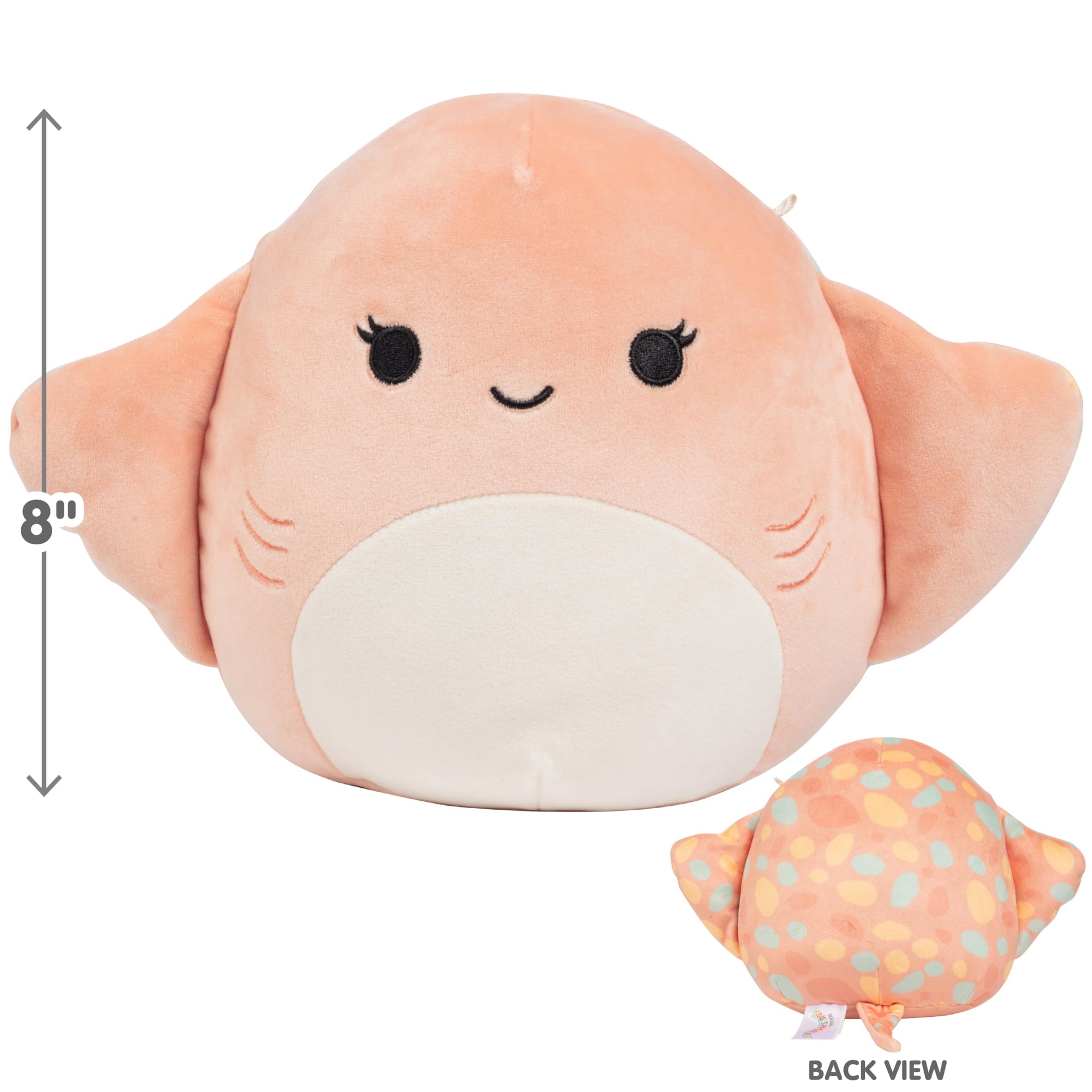 Squishmallows Original 8-Inch Ludovica The Stingray - Official Jazwares Plush - Collectible Soft Squishy Stingray Stuffed Animal Toy - Add to Your