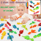 Pushmick 30 Pcs Slingshot Dinosaur Finger Toys, catapult toys as fun as slingshot chicken, cute shapes, more colors, Great for Flying Games and Party