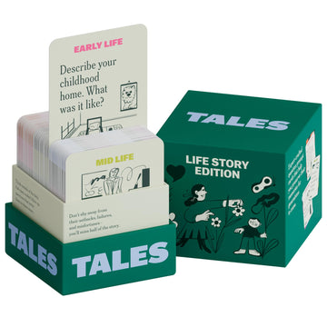 TALES 150 Life Story Interview Kit, Conversation Cards, for Grandparents, Parents, Families, Adults, Game Night, Road Trips, Dinner Table, Getting