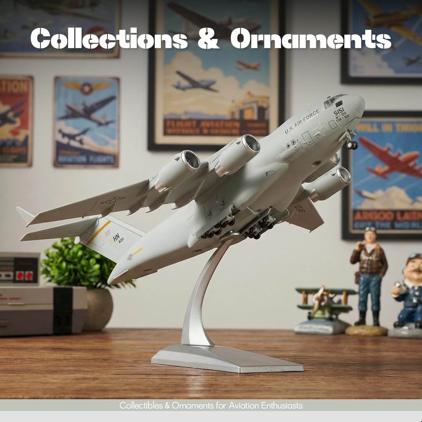 NUOTIE 1/200 C-17 Globemaster III Transport Model Diecast Military Aircraft with Display Stand Highly Detailed Pre-Built Metal Plane for WWII & Modern