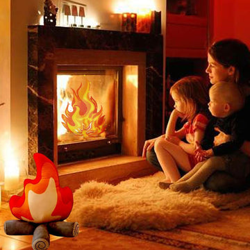 Funny Campfire Plush,17.7 in Simulation Fake Campfire Pillow, Soft Stuffed Cartoon Fire Doll Campfire Firewood Toys, Simulation Bonfire Plush Toy