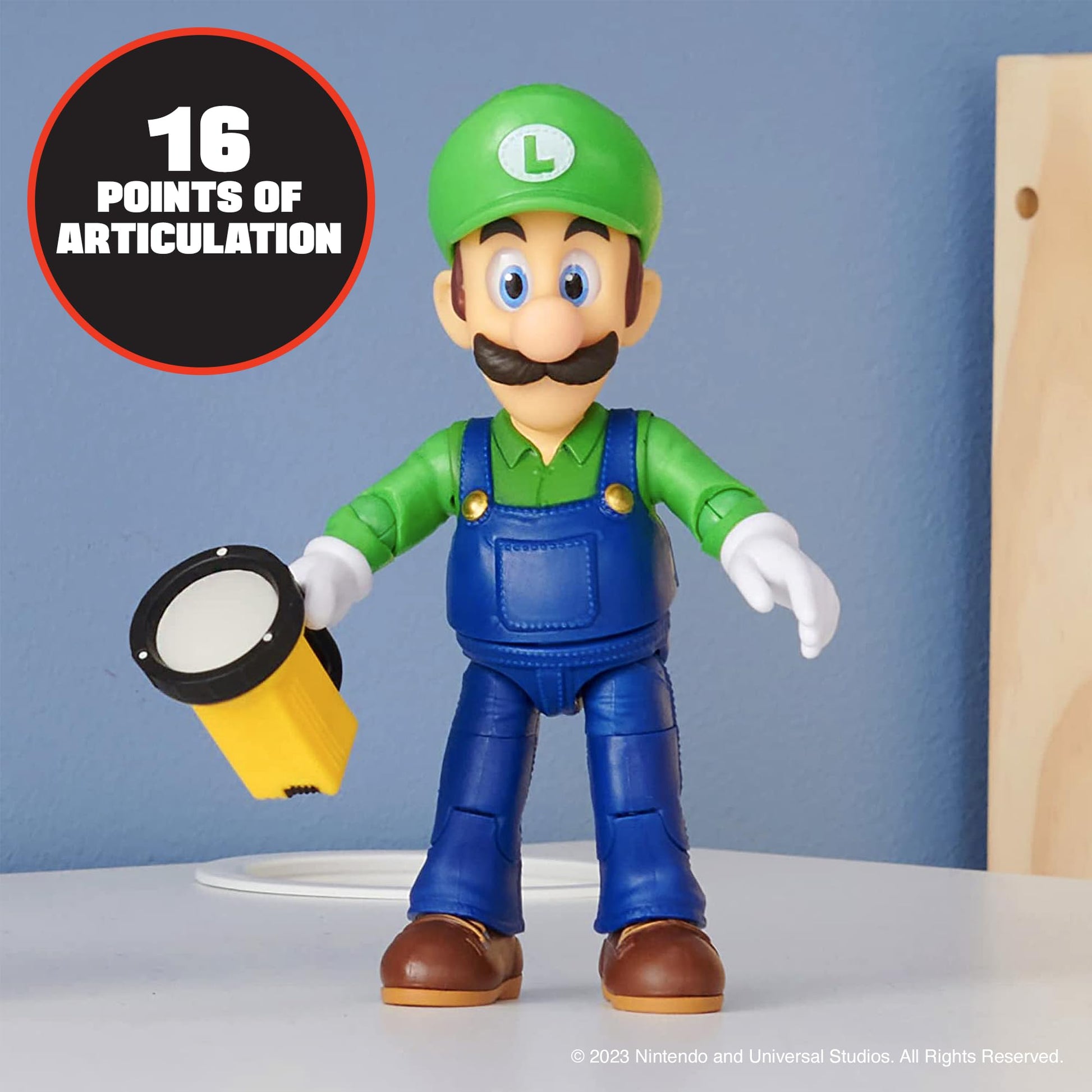 THE SUPER MARIO BROS. MOVIE - 5 Inch Action Figures Series 1 - Luigi Figure with Flashlight Accessory