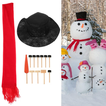 BESTOYARD 13Pcs Christmas Snowman Decorating Making Kit Snowman Dress Up Toys Fun Outdoor Kids for Xmas Winter Holiday Party Decoration Gifts