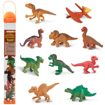 Safari Ltd. Baby Dinosaurs TOOB - 10 Figurines: Pteranodon, Apatosaurus, Triceratops, Brachiosaurus, Stegosaurus, Velociraptor, T-Rex, & More