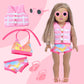 18 Inch Girl Doll Clothes and Accessories Swimming Poor Play Set Fit 18 inch Girl Dolls ,Including Swimwear Shoes Sunglasses Swimming Ring Towel etc.