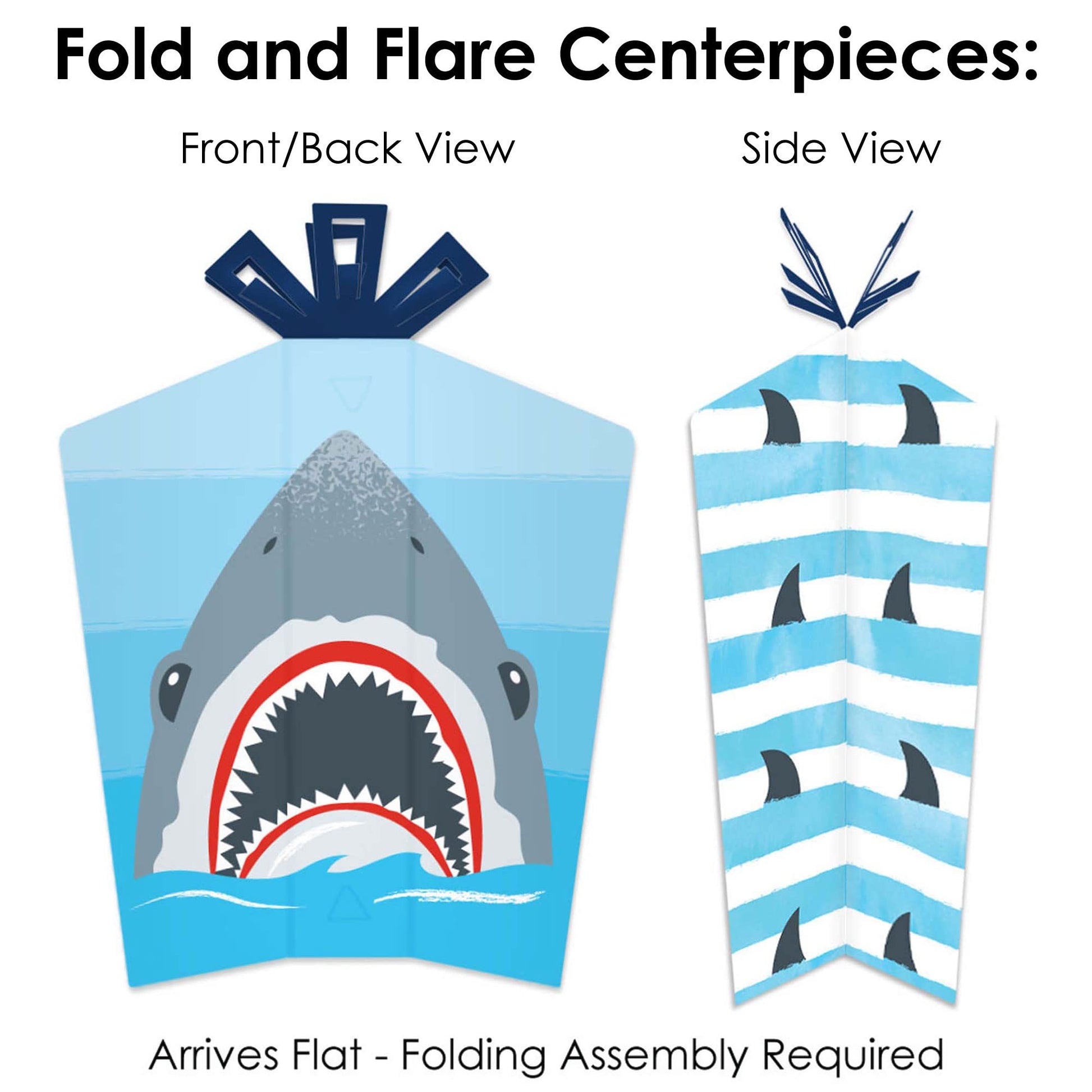 Big Dot of Happiness Shark Zone - Jawsome Shark Party or Birthday Party Decor and Confetti - Terrific Table Centerpiece Kit - Set of 30