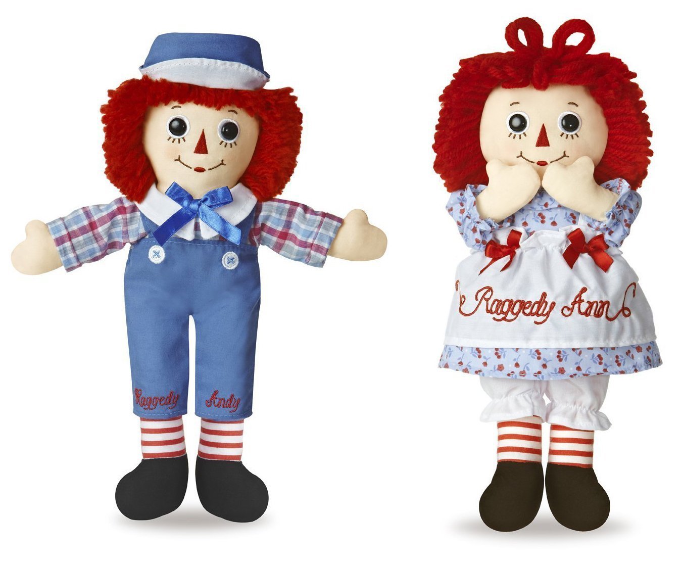 Bundle of 2 Aurora Dolls - 12'' Raggedy Ann & Raggedy Andy