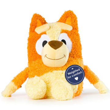 Jay Franco Weighted Bluey Plush Pillow Buddy - 2.5 lbs Soft Plushie Stuffed Pillow, 17 Inches, Orange - Bingo