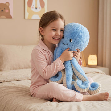 My Super Star Octopus Stuffed Animals, Octopus Plush Toys for Kids Girls Boys Friends Family Birthday Xmas Gift Present Sea Critters (Blue, Medium