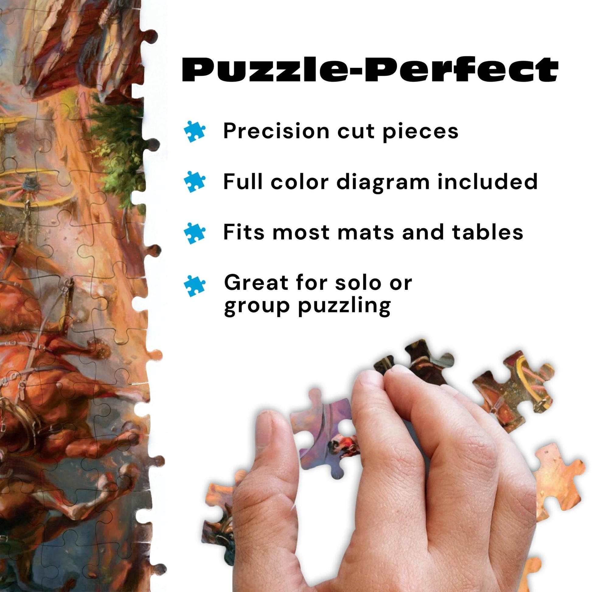 Buffalo Games - Blend COTA Wild Wild West 1000 Piece Jigsaw Puzzle, Western Action Art Puzzle for Adults in Premium Gift Box