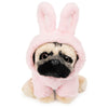 GUND Doug The Pug Fuzzy Pink Bunny Hoodie Doug Plush Stuffed Animal, Pink, 9”