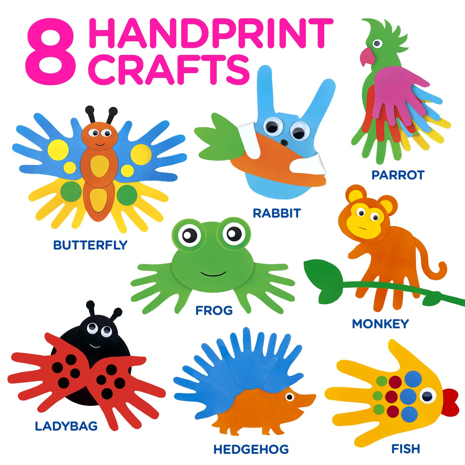 Arts and Crafts Kit for Toddlers Ages 2, 3, 4, 5 Years. Easy Animal Crafts for Kids