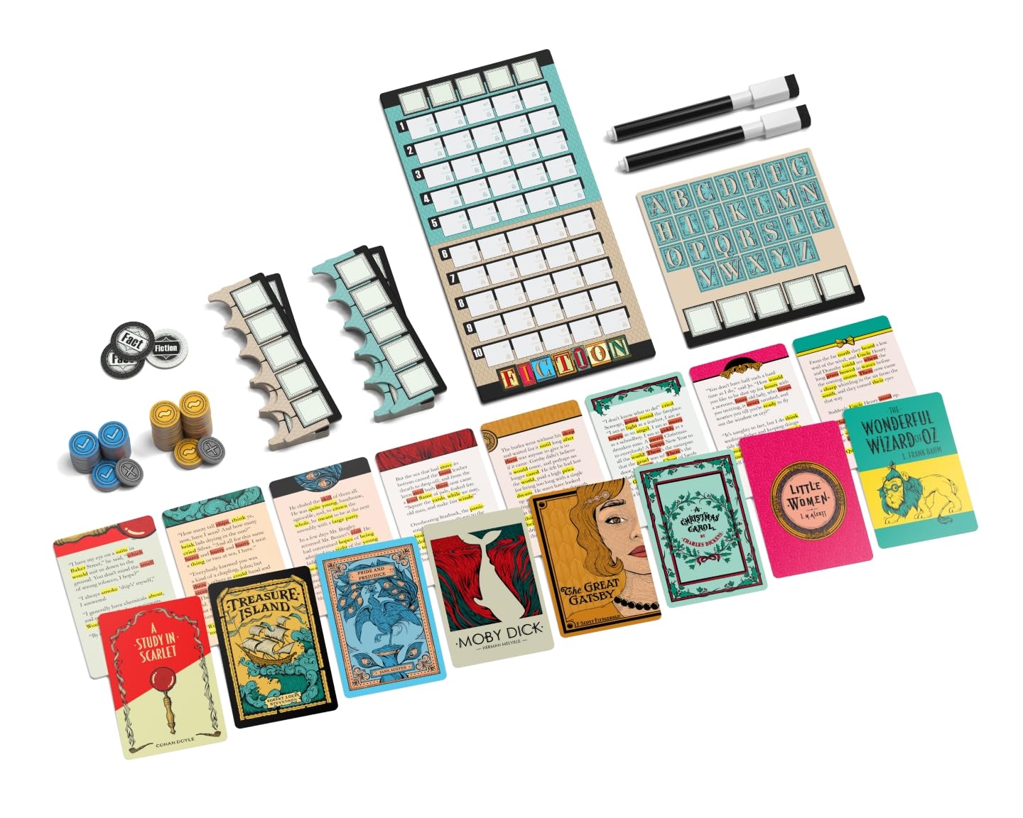 ALLPLAY Fiction - A Wordle-Inspired Board Game for Adults and Familes with Deception - Approachable and Fun Strategic Party Game in Small, Travel-Size