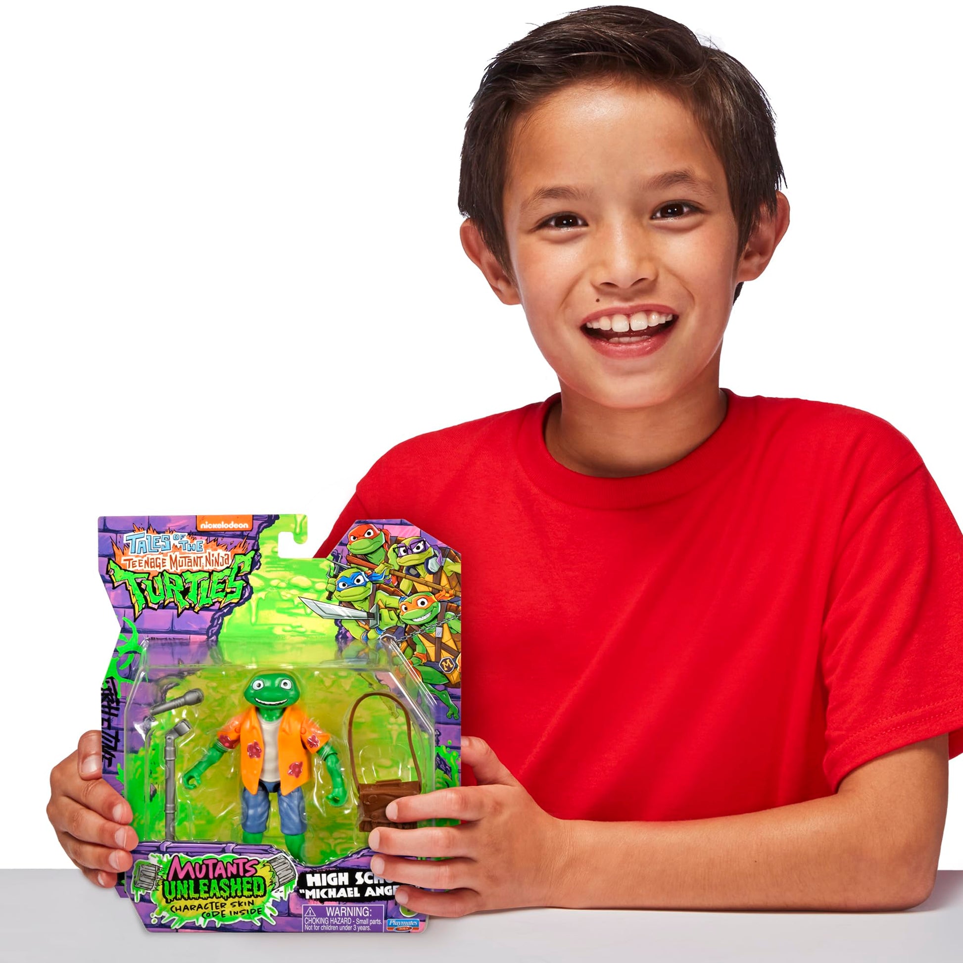 Teenage Mutant Ninja Turtles Tales of The High School Michael Angelo 4.5 Inch Action Figure Mutants Unleashed Character Skin Code Inside