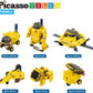 PicassoTiles STEM Kids Solar Powered Space Robot Educational Learning Engineering Building Toy 6-in-1 Creative Unique Transformation Renewable Sun