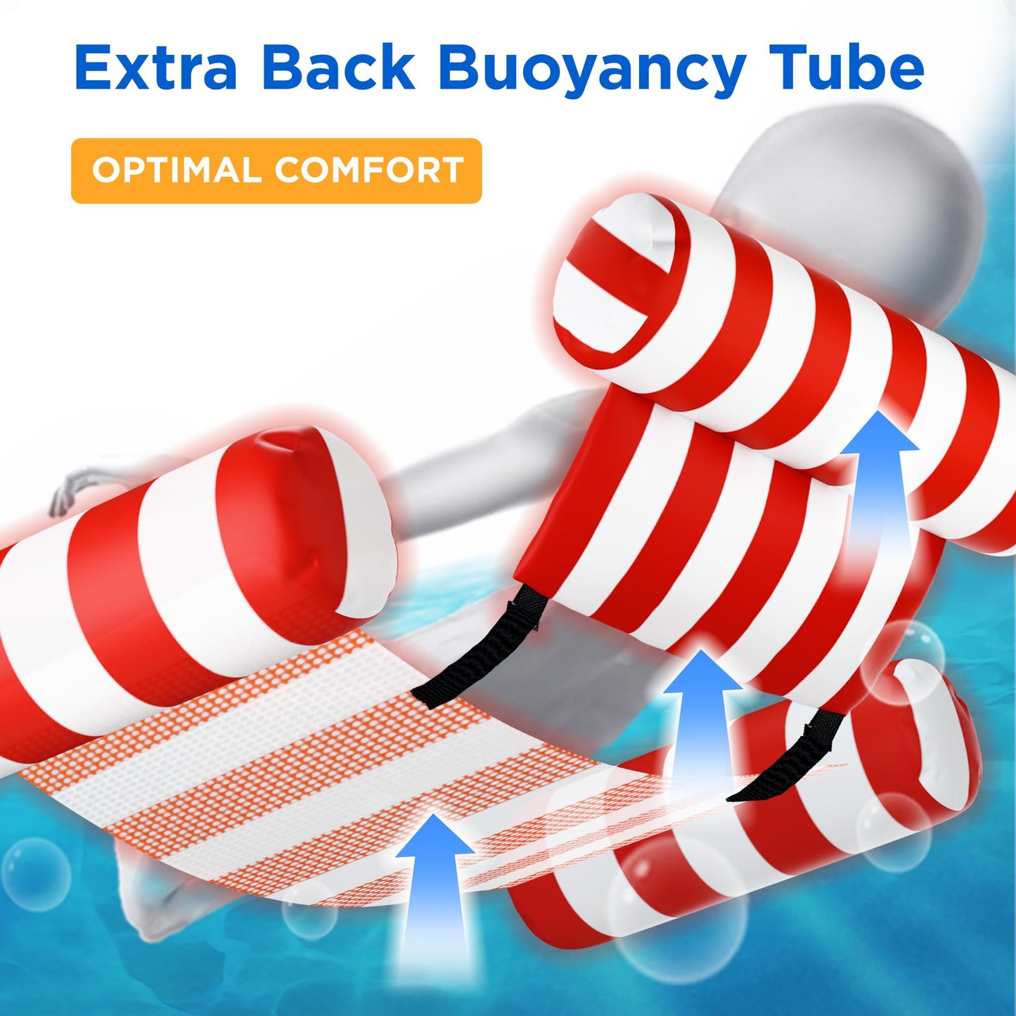 Funscape Pool Floats Chairs Adult, 2pcs Kids Inflatable Pool Lounges-Stripe