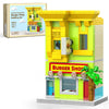 City Burger Shop Building Set, Tiny House Building Blocks Decor Model Kit, MOC Street View House for Adults Teens Age 14+, TV Fans (342 PCS)