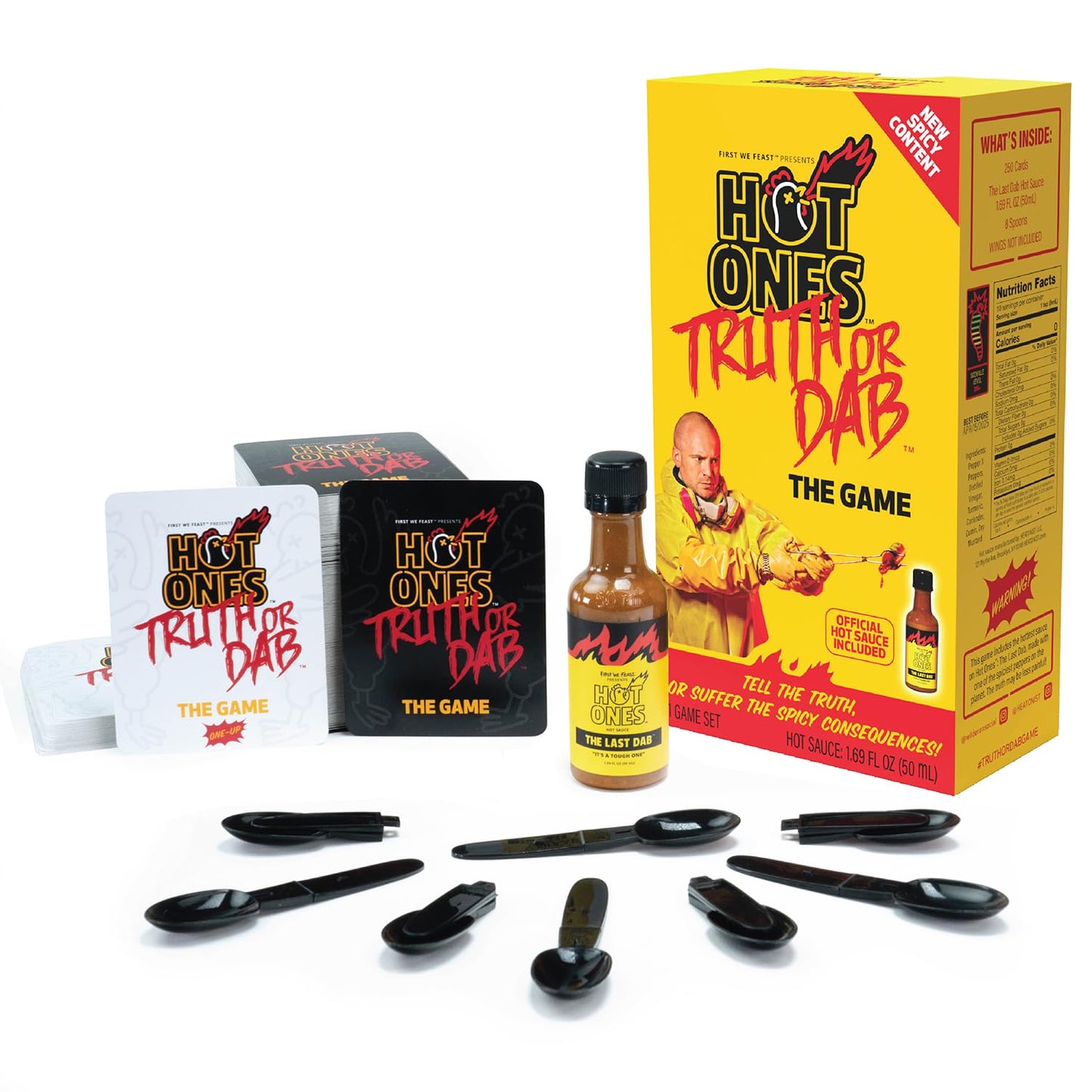 Wilder Games Hot Ones Truth or Dab The Game - Hot Sauce Included (Ages 17+)