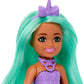 Barbie Unicorn-Inspired Chelsea Doll with Green Hair, Unicorn Toys, Horn Headband and Detachable Tail