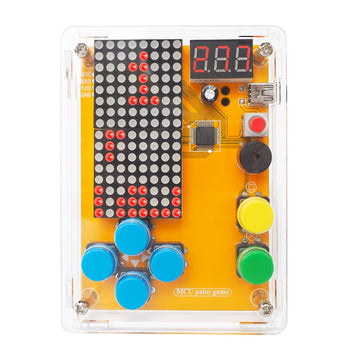 DIY Solder Project Game Kit with 5 Retro Classic Games for Electronic Soldering Practice and Learning, Comfortable Acrylic Case and Handheld Size