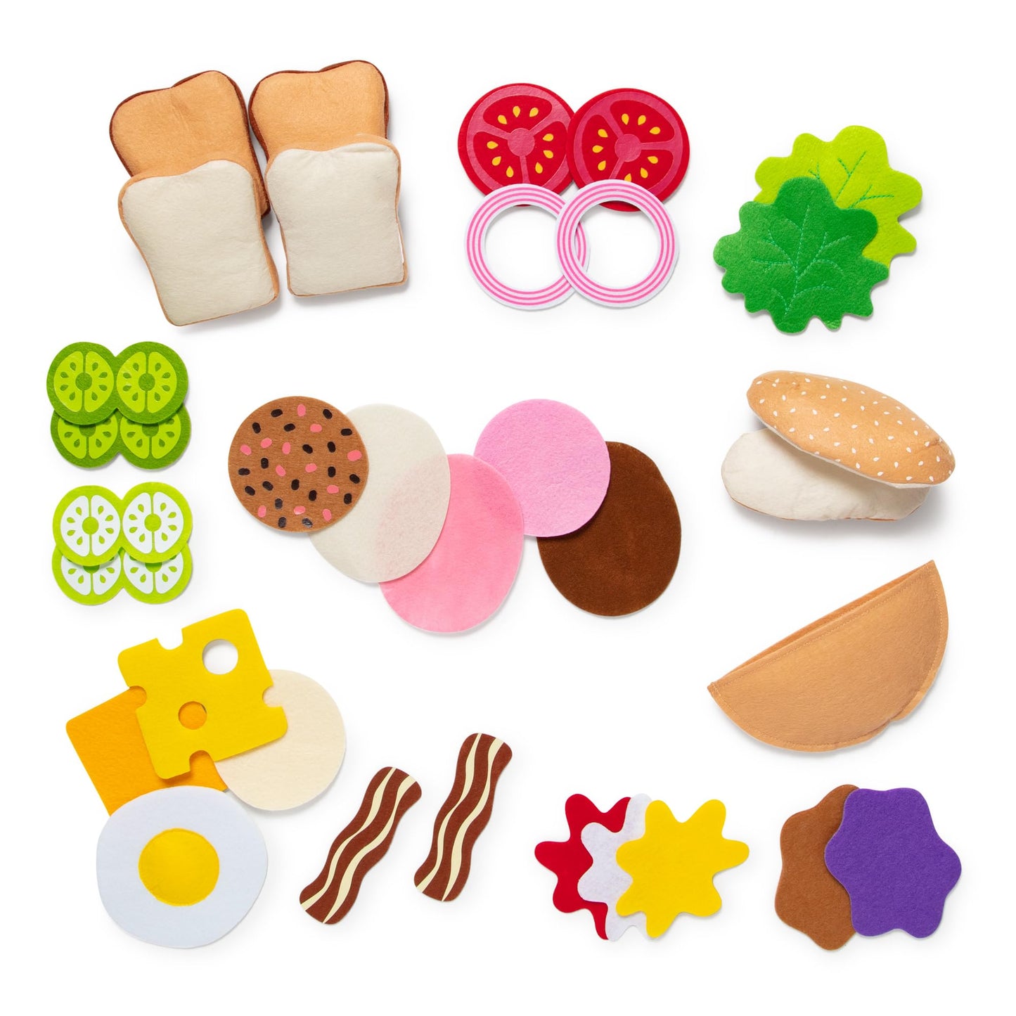 Melissa & Doug Felt Food Sandwich Play Food Set (33 pcs), Orange, 1 Count