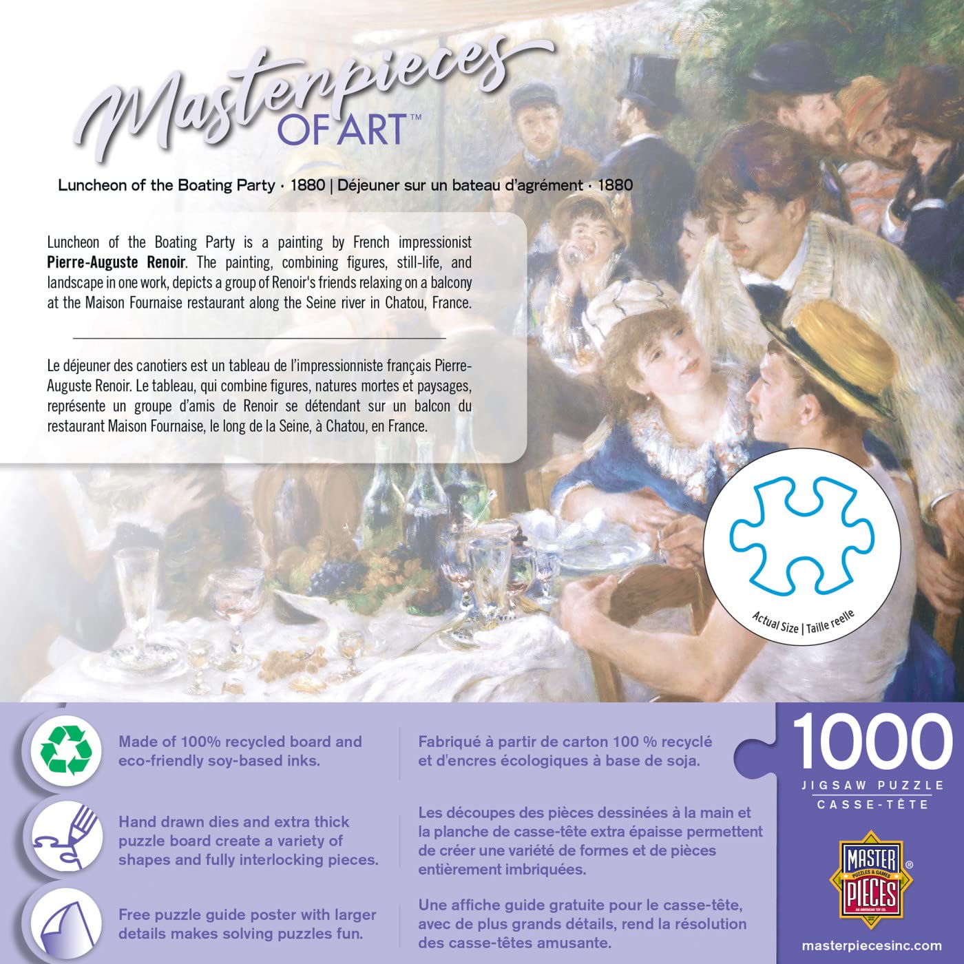 MasterPieces 1000 Piece Jigsaw Puzzle for Adults, Family, Or Kids - Luncheon of The Boating Party - 19.25"x26.75"