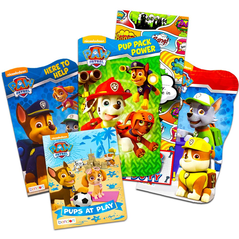 PAW Patrol Board Book Set - 4 Shaped Board Books for Toddlers Kids with Door Hanger (Super Set)