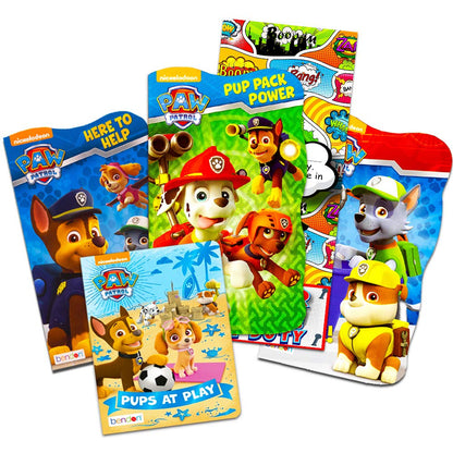 PAW Patrol Board Book Set - 4 Shaped Board Books for Toddlers Kids with Door Hanger (Super Set)