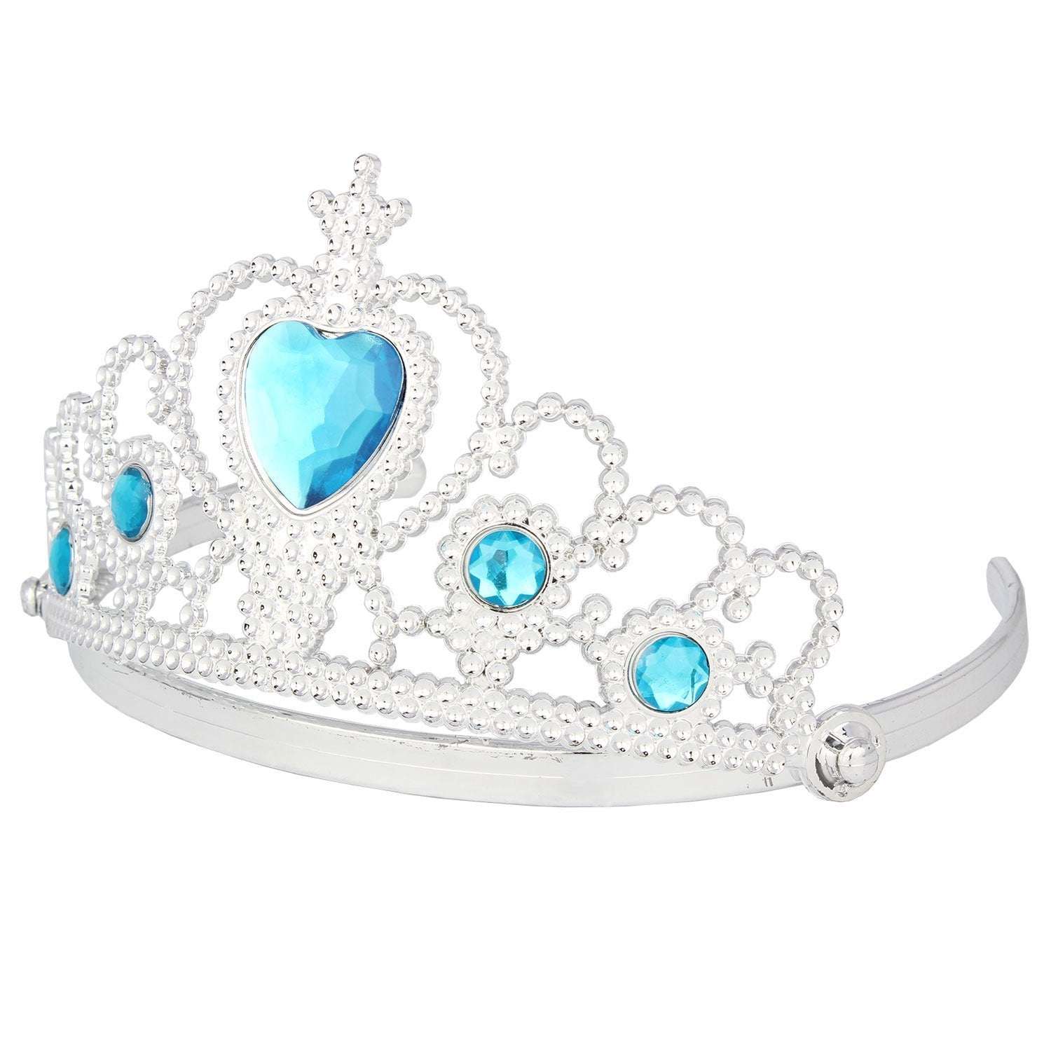 XiangGuanQianYing Princess Dress Up Crowns and Tiaras for Child from 3 Years Up Party Favors Blue Tiara Plastic Silver Tiara(10 Pack) (Sky Blue)