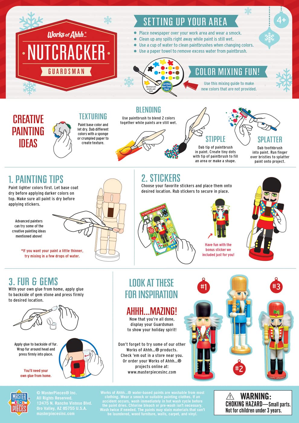 MasterPieces Holiday Craft Set - Nutcracker Guardsman Wood Paint Kit