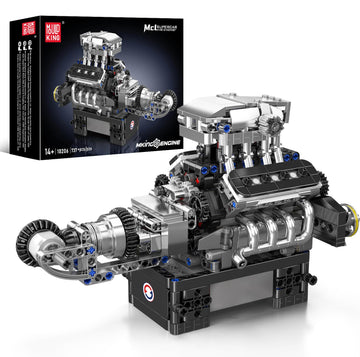 Mould King V8 Engine Building Blocks Sets, V8 Engine Model kit That Run, Build Your Own STEM Model Engine, 8-Cylinder Car Engine Building Engineering