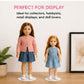 Doll Stands for Approx 8-16 Inch Dolls & Action Figures, Adjustable White Metal & Vinyl Display Holders, Expands 7-13 Inches, Secure Waist Support