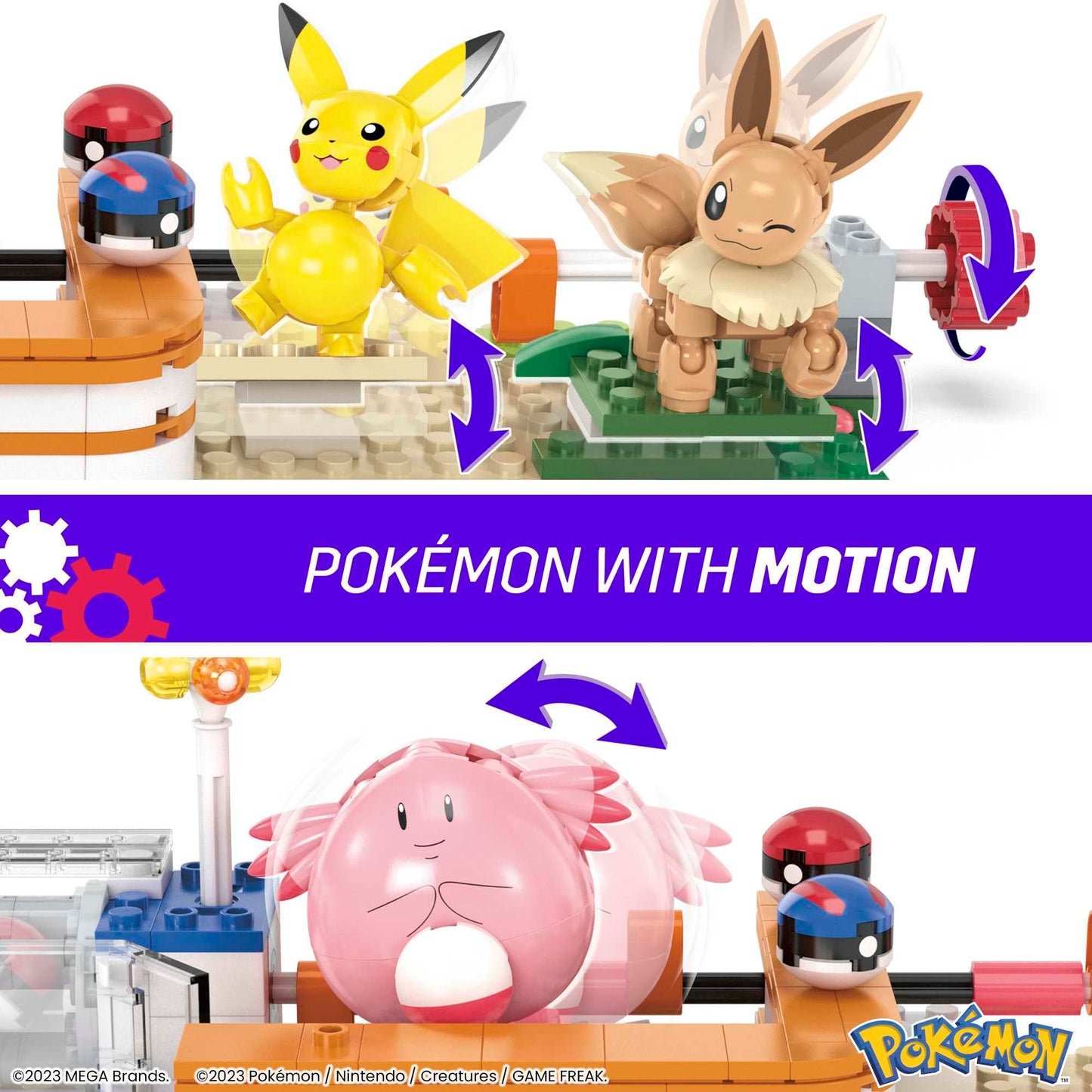 MEGA Pokemon Action Figure Building Toys, Forest Pokemon Center with 648 Pieces, 4 Poseable Characters, Gift Idea for Kids