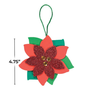Poinsettia Ornament Craft Kit - Crafts for Kids and Fun Home Activities - Makes 12