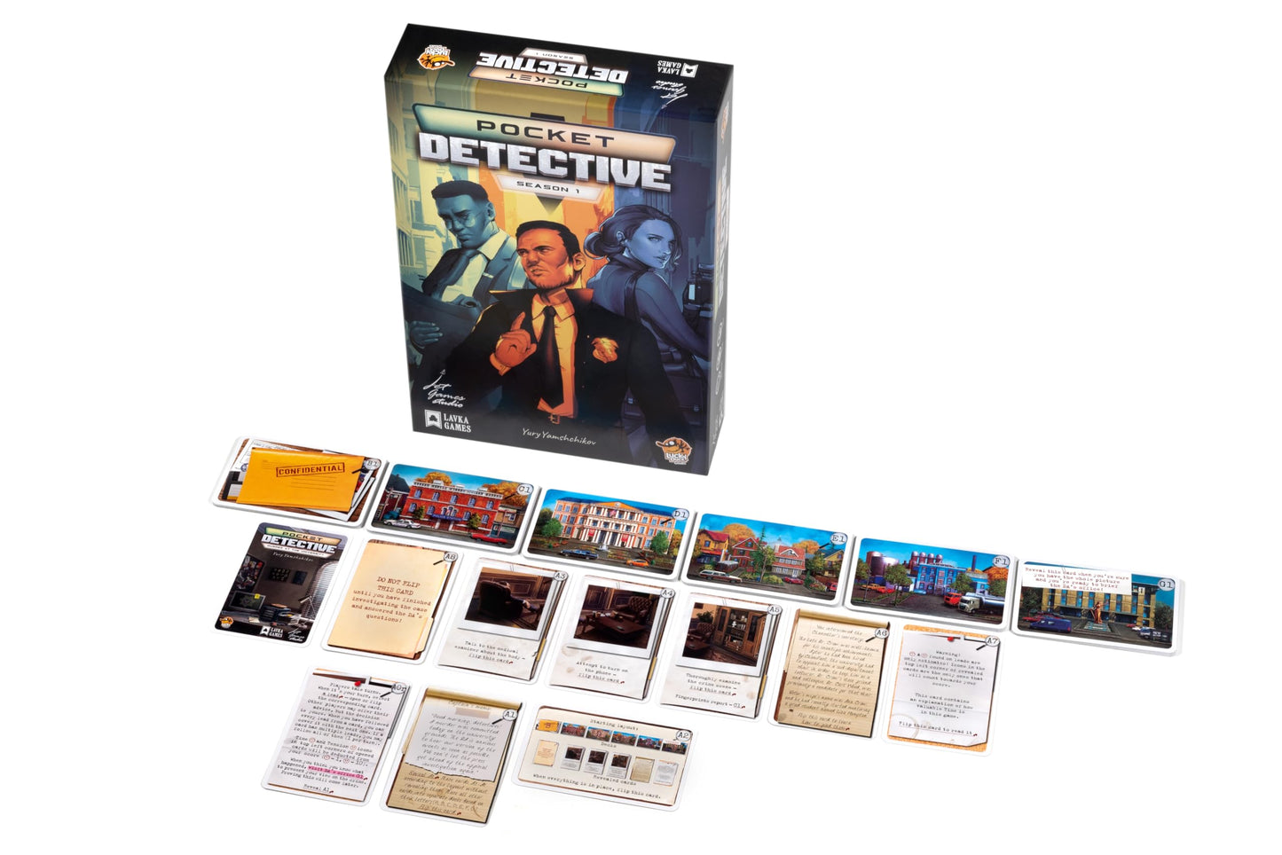 Pocket Detective Season 1 Card Game - Solve Intriguing Mysteries Anywhere! Cooperative Game for Kids and Adults, Ages 14+, 1-6 Players, 45-60 Minute