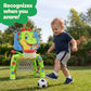 Move2Play, Dinosaur Basketball Hoop & Soccer Goal Activity Center | 30+ Sounds & Songs + 5 Lights | 1 2 3 Year Old for Boys and Girls | Toy & Gift