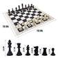 HOLYKING 19" Roll Up Chess Board Set - Portable Travel Chess Game with Weighted Plastic Pieces & No-Wrinkle Cloth Chessboard for Kids Adults Beginners