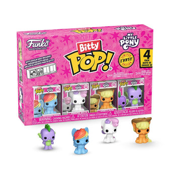 Funko Pop! Bitty: My Little Pony - Rainbow Dash, Sweetie Belle, Applejack, and Spike - 0.9 Inch (2.2 Cm) - Cartoon Collectable - Gift Idea - Stackable