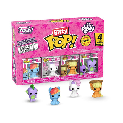Funko Pop! Bitty: My Little Pony - Rainbow Dash, Sweetie Belle, Applejack, and Spike - 0.9 Inch (2.2 Cm) - Cartoon Collectable - Gift Idea - Stackable
