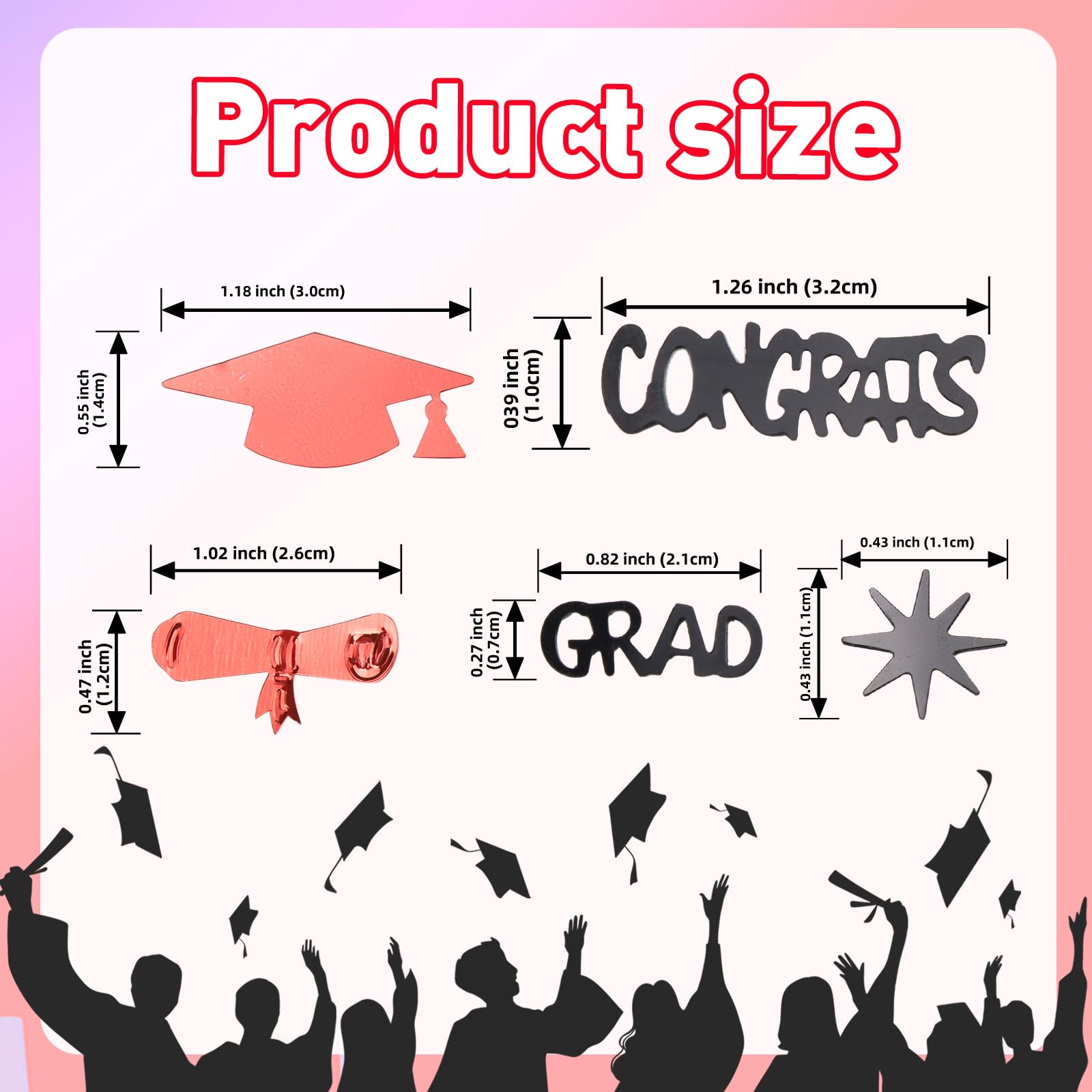Red and Black Graduation Confetti 2026, 1000 Pcs Class of 2026 Table Centerpiece Grad Confetti for 2026 Graduation Party Decorations Supplies