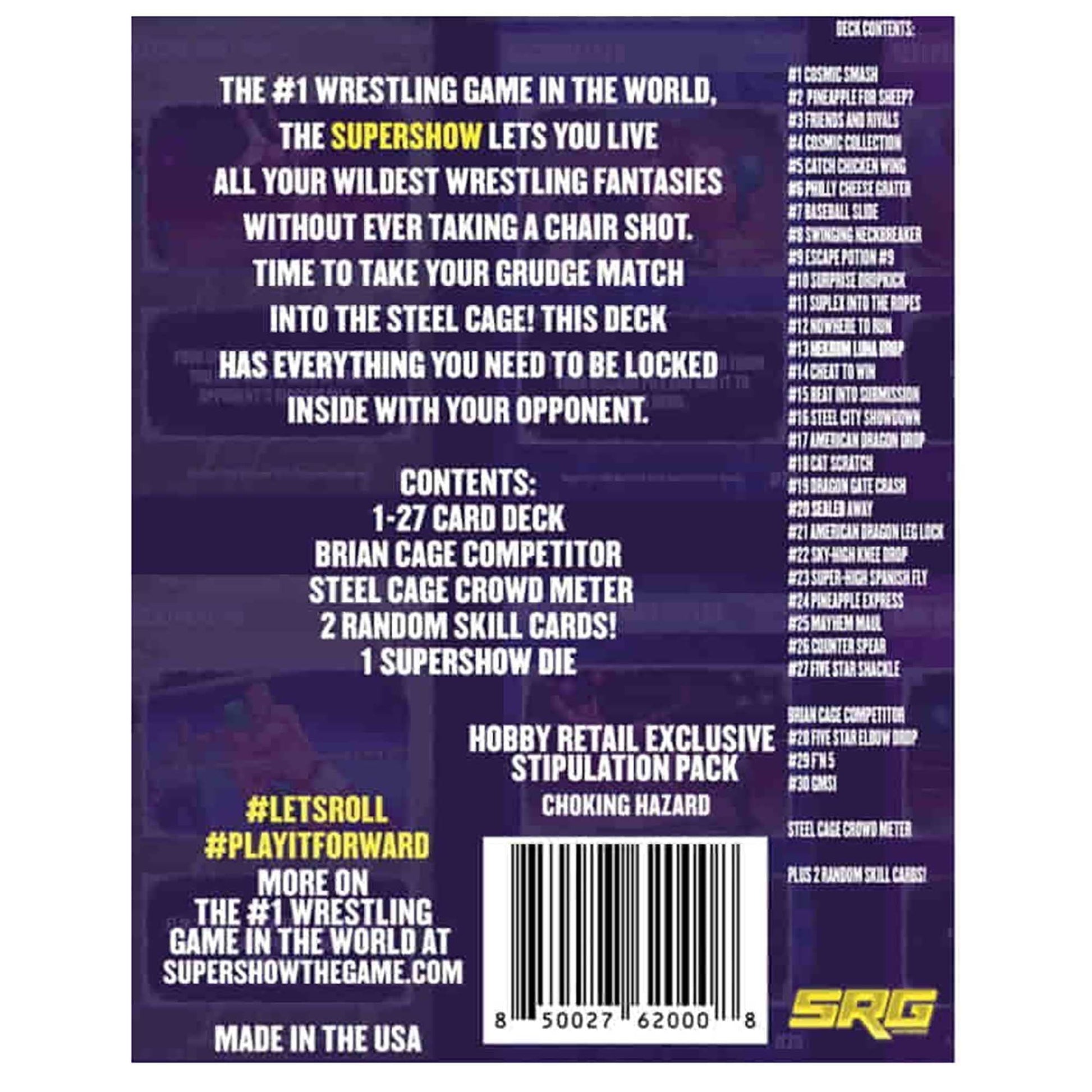 GTS Distribution Supershow: Steel Cage Stipulation Deck - Featuring AEW Star: Brian CAGE. Wrestling Card & Dice Game. SRG Structure Deck. Ages 12+